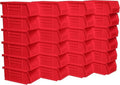 Akro-Mils 30220 AkroBins Plastic Storage Bins, 7"x4"x3", Red, 24-Pack by Akro-Mils