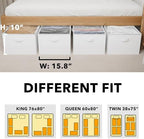 SpaceAid 4 Pack 10" High Under Bed Storage Containers, Large Underbed Storage Organizer Bins with Lids for Bedroom, Dorm, Clothes, Closet Organization, Bed Sheets and Blankets (White) - Image 4