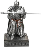 Medieval Armored Knight Pen Holder Figurine Paperweight Phone Stand Silver - Image 3