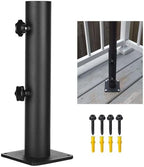 Patio Umbrella Base Heavy Duty Umbrella Holder Outdoor Umbrella Base Stand Mount Double Hand-Turn Knob for Deck,Patio, Dock,Boat,Courtyard Balcony,Garden,Pontoons,Picnic Table by VANROUG