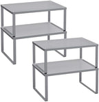 SONGMICS Set of 4 Metal Spice Racks, Stackable Expandable Shelf Risers by SONGMICSbySONGMICSHOME