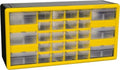 Akro-Mils 26-Drawer Plastic Storage Cabinet, 20"W x 6"D x 10"H, Yellow by Akro-Mils