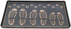ART & ARTIFACT Rubber Boot Tray Wet Shoe Tray for Entryway Indoor Outdoor Snow Boot Mat Extra Large Shoe Tray 32" x 16", Black, Footprints & Paws by ARTARTIFACT