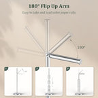 Chrome Toilet Paper Holder Stand Freestanding Tissue Roll Holder Bathroom - Image 2