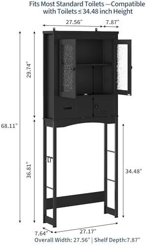Garvee Over-The-Toilet Storage Rack, Vintage Bathroom Organizer - Image 2