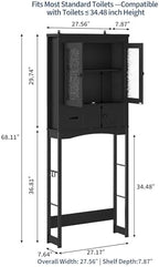 Garvee Over-The-Toilet Storage Rack, Vintage Bathroom Organizer - Image 2