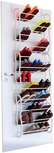 Fancy Buying Over The Door Shoe Rack Holder - 36 Pair Shoes Hanging Shelf Storage Shoe Organizer with Hooks - Image 2