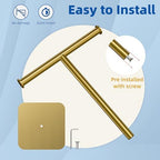 RUACQ T-Shape Hand Towel Holder Stand, 12inch, Brushed Gold, 2 Pack - Image 2