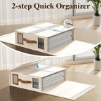 4 Pack Foldable Bed Sheets Set Organizers and Storage(King & Queen Size),Linen Fabric Closet Organizers with Window,Folding Bedding Storage Box for Bedsheets and Pillow Cube Organizer-Beige - Image 6