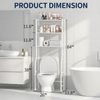 Livilord 3-Tier Over Toilet Storage, Anti-Wobble, White - Image 2