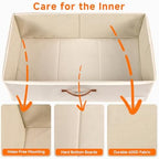 60L Large Under Bed Storage with Wheels Pack of 2, Underbed Shoe Container Bin with Clear Lid Cover, 10.5 Inches Rolling Under Bed Drawer Storage Bag Basket for Boots Quilt Sweater - White - Image 5