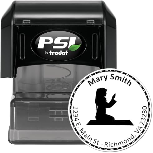 Custom Mailing Stamper for Islamic School Teachers - Home Address Stamp, Pre-Inked, Round 1-5/8 Size, PSI Morning Prayers Design, Available in 5 Ink Colors - Ideal for Islamic Education Professionals - Image 2