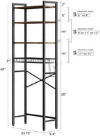 Kalrin Over-The-Toilet Storage Rack, 4-Tier Bathroom Organizer Shelf Over Toilet with Adjustable Shelf and Basket, Freestanding Space Saver Bathroom Shelves Above Toilet for Room (Vintage Brown) - Image 5
