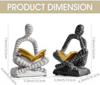 Thinker Bookends for Shelves, Decorative Book Ends, Heavy Duty Book Stoppers for Home Office Bookshelf Decoration, Modern Aesthetic Statue Decor - Image 5