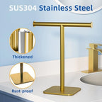 RUACQ T-Shape Hand Towel Holder Stand, 12inch, Brushed Gold, 2 Pack - Image 6