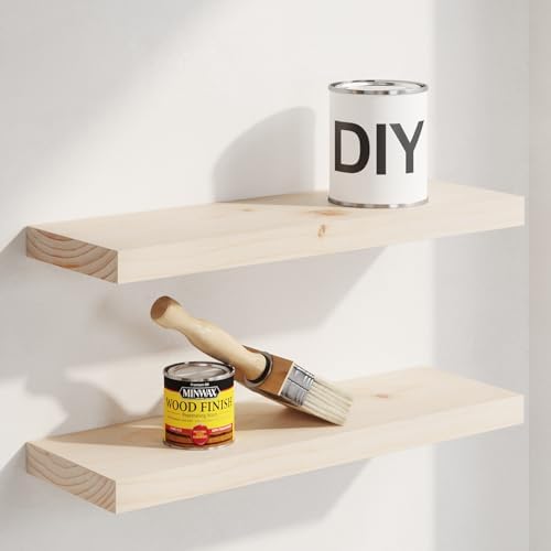 Homeforia 20 Inch DIY Floating Shelves, High-End Solid Pine Wood, Set of 3 by Homeforia