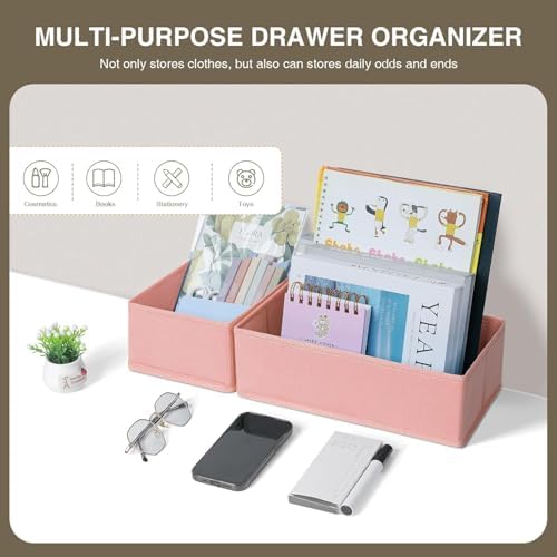 DIMJ Drawer Organizer for Clothing, 18 Pack Fabric Drawer Organizer Bins, Foldable Sock Organizer for Drawer, Dresser Organizer for Clothes, Socks, Bra, Tie - Image 6