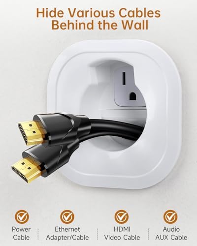 in-Wall Cable Management Kit, Wire Hider for Power & Low Voltage Cables, TV Cord Hider for Wall Mounted TV, TV Cable Hider Wall Kit, Includes Hole Saw Drill Attachment - Image 3
