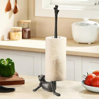 Black Cast Iron Paper Towel Holder Countertop, Frog Leg Toilet Paper Holder Stand, Stable & Durable, Cute Funny Animal Rustic Decor Paper Roll Holder for Bathroom & Kitchen - Image 2