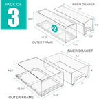 Sorbus Clear Stackable Storage Drawers with Handles (1 Medium + 2 Small) - Image 3