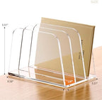 YUXUN Desk File Organizer,3-Section Vertical Clear Acrylic Desk Organizer File Holder Mail Sorter Office Organization for Office Home &Classroom（B5） - Image 3