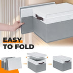 Extra Large Storage Baskets with Lids 8 Pack, 33 QT Blanket Basket for Organizing/ Stackable Decorative Closet Organizers and Storage Box for Clothes Towels/ Toy Organizers Bins with Handles/ 16x12 - Image 7