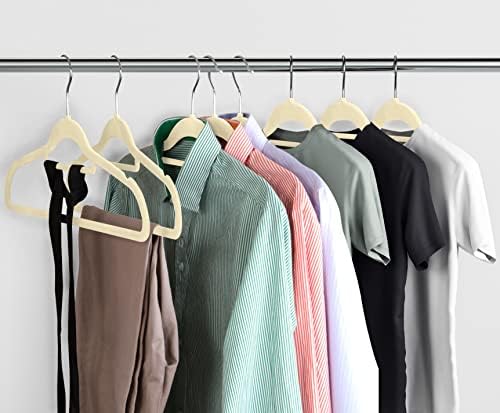 Utopia Home Premium Velvet Hangers 30 Pack - Non-Slip Clothes Hanger with Tie Bar - Ivory Hangers with 360 Degree Rotatable Hook - Heavy Duty Coat Hanger - Image 5