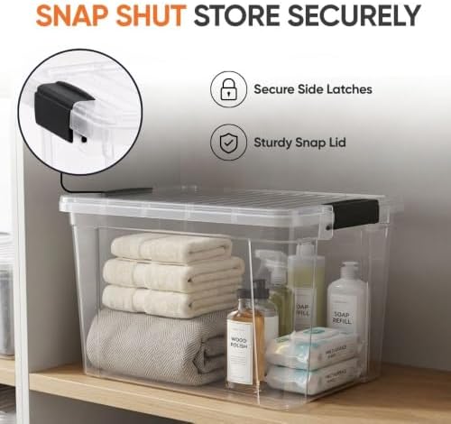 Superio 26.5 Quart Clear Plastic Storage Boxes with Lids, Stackable Organizer Containers, BPA-Free Storage Bins for Home, Office, School & Dorm, 1 Pack - Image 6