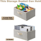 Storage Baskets, 15.7-Inch Woven Fabric Bins, Storage Cubes with Reinforced Handles, Organizer Bins for Closet Shelves, Foldable, for Toys, Clothes, Natural Beige (4PCS/Beige-15.7*11*7.8inch) - Image 3
