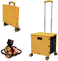FELICON SELORSS Foldable Utility Cart Folding Portable Rolling Crate-Yellow by FELICON
