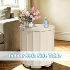 NicBex 2 in 1 Umbrella Stand Table with 1.5 Inch Hole, Beige - Image 6