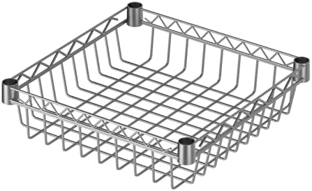 Golpart Basket Shelves Closet Rack with Wheels Metal Pantry Wire Shelf Unit - Image 7