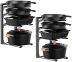 MUDEELA Pot and Pan Organizer Under Cabinet 15.75", 4-Tier Pot Rack, 2 Pack by MUDEELA