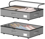 EE-RoomWorld Under Bed Storage with Wheels, No Assemble Required 5.5 inches height grey under bed storage bins,Low Profile Rolling Underbed Shoe Storage containers，dorm underbed storage drawers by EASIERLIFEENJOYWORLDBEAUTY