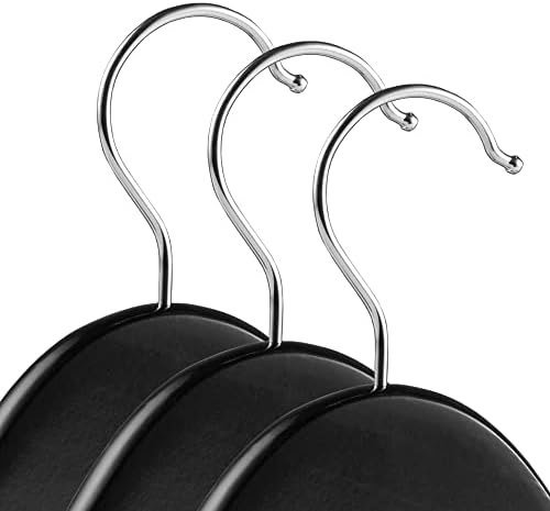 Casafield - 40 Black Wooden Suit Hangers - Premium Lotus Wood with Notches & Chrome Swivel Hook for Dress Clothes, Coats, Jackets, Pants, Shirts, Skirts - Image 2