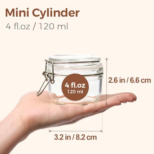 ComSaf Small Mason Glass Jars with Airtight Lids 4 oz 6 Pack Pantry - Image 2