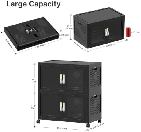 UAMFURI Stackable Storage Bins with Lids, 240QT Extra Large Storage Cabinet - Image 2