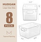 Hudgan 8 Clear Plastic Storage Bins for Pantry Organizer, Kitchen Cabinet - Image 6