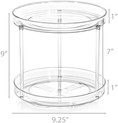 Sorbus Lazy Susan Organizer, Clear Turntable Organizer (2 Flat + 2 Tiered) - Image 2