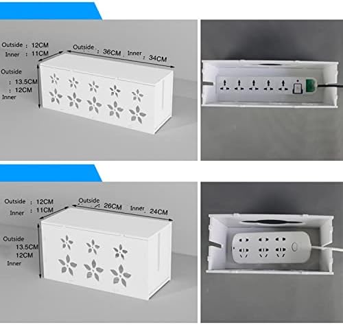 Large Cable Management Box, Cord Organizer Box with Lid for TV Wires, Computer, Router, USB Hub and Under Desk Power Strip 14.17 x 4.72x 5.31 inch - Image 5