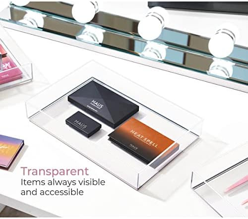 iDesign The Sarah Tanno Collection Plastic Cosmetic Drawer Organizer, 8" x 12" x 2", Clear - Image 3