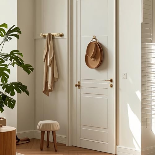 Coat Rack Wall Mounted,Champagne Bronze Zinc Alloy with 3 Hooks - Image 3