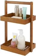 Utoplike Teak Wood Shower Caddy Corner, Bathroom Standing Rack Countertop by Utoplike