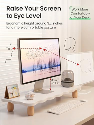 Monitor Stand Riser, white desktop organizer desk, Laptop Monitor Stand - Image 4