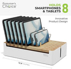 Prosumer's Choice Bamboo Charging Station - Multi Charger Organizer Desk Docking for Phones, Tablets, Laptop Wooden with Removable Dividers Cables Not Included - Image 4