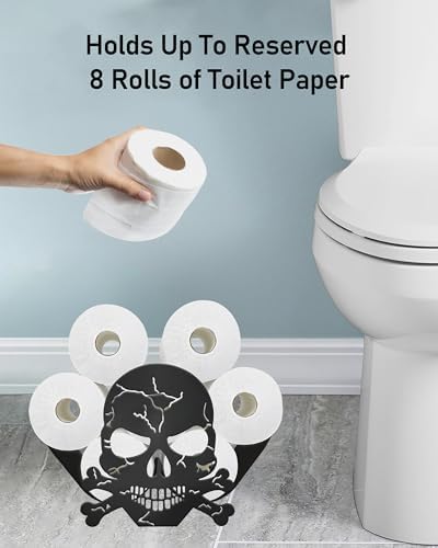 Skull Toilet Paper Holder Stand, Decorative Toilet Paper Storage - Image 2