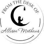 Custom Made Library Stamp - PSI Pre-Inked Praying Crescent Design for Muslim Families - Personalized Return Library Stamp - Custom Library Stamp for Books, Schools, and Home Libraries by AcornSalesCo