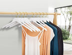 Amber Home 24 Pack White Wooden Coat Hangers with Gold Hook, Suit Hangers - Image 5