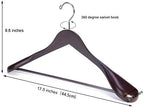 Nature Smile Luxury Mahogany Wooden Suit Hangers - 6 Pack - Wood Coat Hangers,Jacket Outerwear Shirt Hangers,Glossy Finish with Extra-Wide Shoulder, 360 Degree Swivel Hooks & Anti-Slip Bar with Screw - Image 2