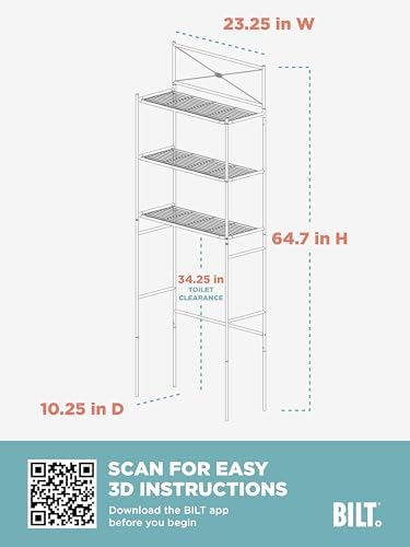 Zenna Home Over the Toilet Storage Shelf Space Saver, Behind Toilet Bathroom Organizer and Storage, Metal Bathroom Organizer with 3 Shelves, Oil Rubbed Bronze - Image 3